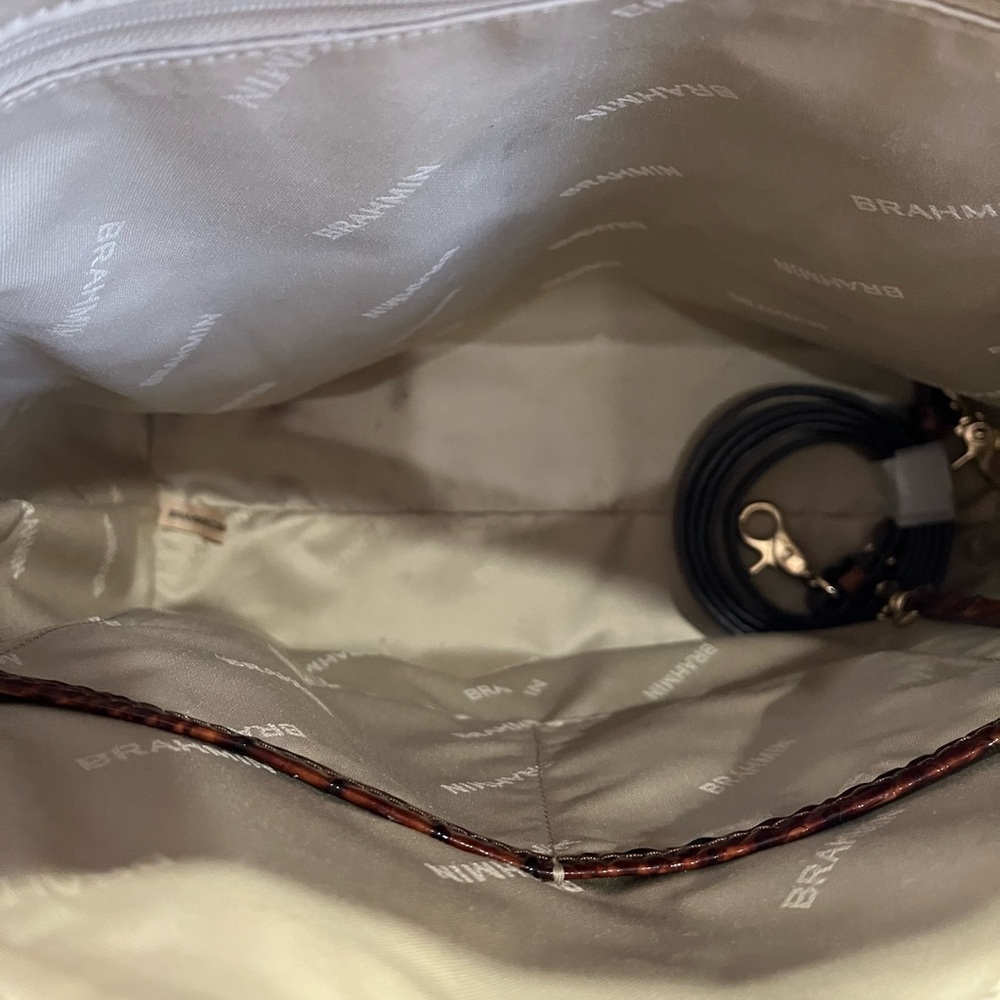 Crocodile Embossed Brown Handbag - Picture 2 of 3